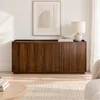 CALICOSY - Buffet 3 portes effet noyer avec rebord L140 cm Voir les images du produit 2