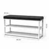 Schuhbank 90 cm mit 2 Ablagen, PolyurethanSitz, für Flur Produktbild-Vorschau 2