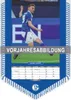 A football player in action, with a calendar grid below. Produktbild-Vorschau