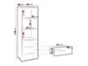 A diagram showing the dimensions of a tall, narrow shelving unit and a smaller rectangular unit. Náhled obrázku produktu