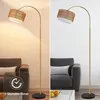 ZMH Stehlampe Boho Rattan Bogenlampe Gold dimmbare Produktbild-Vorschau 7