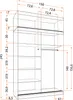 A technical drawing with dimensions of a wardrobe. Produktbild-Vorschau