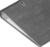 A close-up, angled view of a black binder with a textured surface, showing the inside edge and some white paper. Podgląd zdjęcia produktu