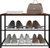 A shoe rack with shoes and a handbag on the top shelf. Produktbild-Vorschau