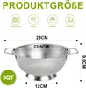 Küchensieb Edelstahl 1 Stück, Nudelsieb Mit Griffen Und Produktbild-Vorschau 4