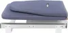 A folded ironing board with a blue padded surface, mounted on a metal sliding mechanism. Podgląd zdjęcia produktu