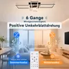 ZMH Stropní ventilátor s LED světlem 94cm 6rychlostní Náhled obrázku produktu 3