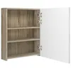 Armadietto Bagno con Specchio e LED Bianco e Rovere Anteprima dell’immagine prodotto 4