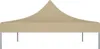 A beige party tent roof supported by metal legs, shown from the front. Produktbild-Vorschau