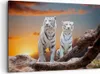 Bild auf Leinwand - Leinwandbild - Tiger weiß Rock Produktbild-Vorschau 1