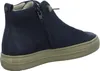 A side view of a blue high-top sneaker with a tan sole. Produktbild-Vorschau