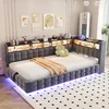 Merax Polsterbett Schlafsofa 90x200cm mit LED-Beleuchtung, Produktbild-Vorschau 2