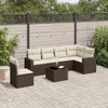 vidaXL 7-tlg. Garten-Sofagarnitur mit Kissen Braun Poly Produktbild-Vorschau 2