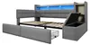 Samt Schlafsofa mit USB & Typ-C, LED-Licht, 2 Schubladen & Produktbild-Vorschau 15
