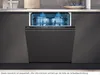 A modern kitchen scene featuring a built-in Siemens dishwasher with its door open, illuminated by blue interior lights. Náhled obrázku produktu