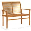 vidaXL Gartenbank mit Taupe Auflage 112 cm Massivholz Teak Produktbild-Vorschau 9