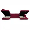 A U-shaped sofa with its storage compartments open, displayed against a white background. Produktbild-Vorschau
