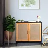 Komoda Relaxdays z plecionką rattanową, wys. x szer. x gł.: Podgląd zdjęcia produktu 2