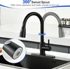 Küchenarmatur Edelstahlmaterial,Ausziehbar Wasserhahn,360° Produktbild-Vorschau 2