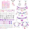 A collage of various jewelry-making components and finished bracelets and necklaces, along with a gift bag. Produktbild-Vorschau