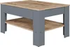 A coffee table with a wooden top and gray sides, shown from a front-side angle. Produktbild-Vorschau