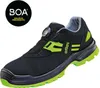 A black and green safety shoe with a BOA lacing system. Produktbild-Vorschau