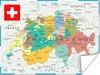 MuchoWow® Poster Bunte Landkarte der Schweiz 120x90 cm - Produktbild-Vorschau 1