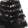 vidaXL Sztuczna pół choinka ze stojakiem czarna 150 cm PVC Podgląd zdjęcia produktu 14