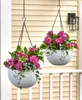 Blumenampel 2er Set Rattanoptik Weiß Produktbild-Vorschau 2