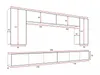 A technical drawing with dimensions of a modular wall unit, showing two configurations. Produktbild-Vorschau