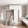 Garderobe ARIA 4 190 cm Weiß Gepolstert Hellgrau mit Produktbild-Vorschau 3