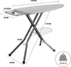 An ironing board with dimensions indicated by measurement lines and labels. Produktbild-Vorschau