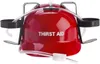 A red party helmet with cup holders and a drinking tube. Produktbild-Vorschau