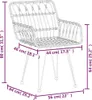 A line drawing of a chair with dimensions indicated by purple lines and text. Podgląd zdjęcia produktu
