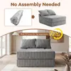 COSTWAY – rozkładana sofa 2 w 1, sofa podłogowa z polaru w Podgląd zdjęcia produktu 7