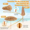 Instructions for assembling a beach umbrella on a sandy beach with the ocean in the background. Anteprima dell’immagine prodotto