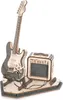 A wooden model of an electric guitar and amplifier set on a display base. Voir les images du produit