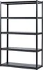 A black, five-tier shelving unit against a white background. Anteprima dell’immagine prodotto