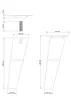 Technical drawings of furniture legs with dimensions. Produktbild-Vorschau