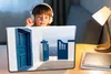 MuchoWow® Laptop Aufkleber Sticker Cover Tür - Blau - Weiß Produktbild-Vorschau 3