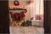 A cozy living room scene with a fireplace decorated for Christmas. Náhled obrázku produktu