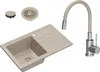 VBChome Spülbecken Granit Beige mit Armatur 70 x 44 cm Produktbild-Vorschau 1