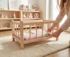 HOLZ-PUPPENBETT Montessori mit BETTWÄSCHE Herzen MATRATZE Produktbild-Vorschau 5