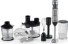A collection of kitchen appliances, including an immersion blender and its attachments, arranged on a white background. Anteprima dell’immagine prodotto
