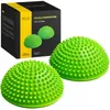 Two green sensory half-balls are shown in front of their packaging. Podgląd zdjęcia produktu