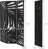 A multi-panel room divider with a cut-out leaf pattern, shown in both an unfolded and folded state with dimensions indicated. Náhled obrázku produktu