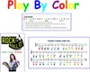An instructional image showing how to play a rainbow piano keyboard with sheet music for 'Twinkle Twinkle Little Star'. Produktbild-Vorschau