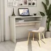 Schreibtisch Hochglanz-Weiß 90x50x74 cm Holzwerkstoff Produktbild-Vorschau 2