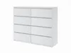 A white dresser with eight drawers, shown from a three-quarter angle against a white background. Produktbild-Vorschau