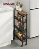 VASAGLE vozík 4 úrovně, úzký kuchyňský vozík, police ve Náhled obrázku produktu 7